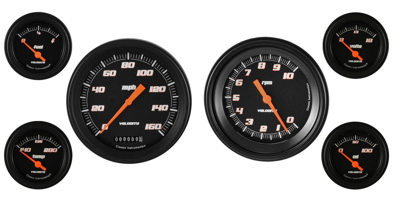 Classic Instruments Classic Instruments Velocity Series Gauge Sets VS51BBLF Autofit