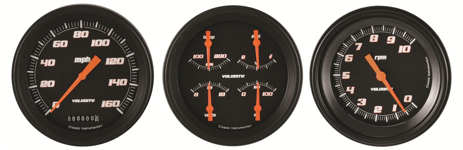 Classic Instruments Classic Instruments Velocity Series Gauge Sets VS53BBLF Autofit