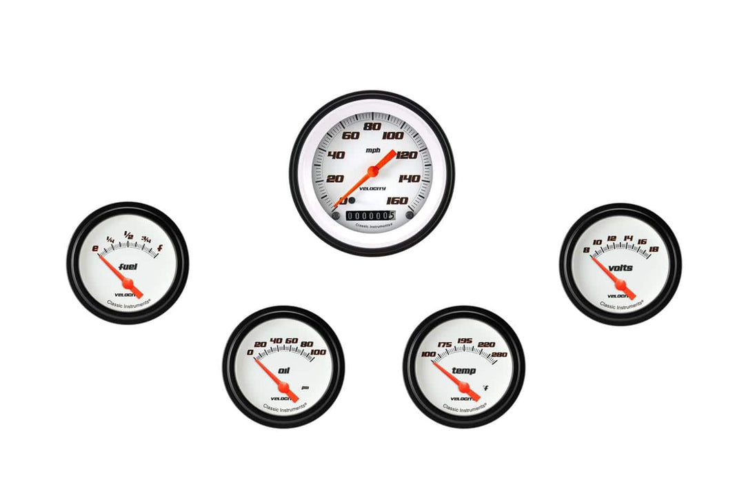 Classic Instruments Classic Instruments Velocity White Series Gauge Sets VS200WBLF Autofit