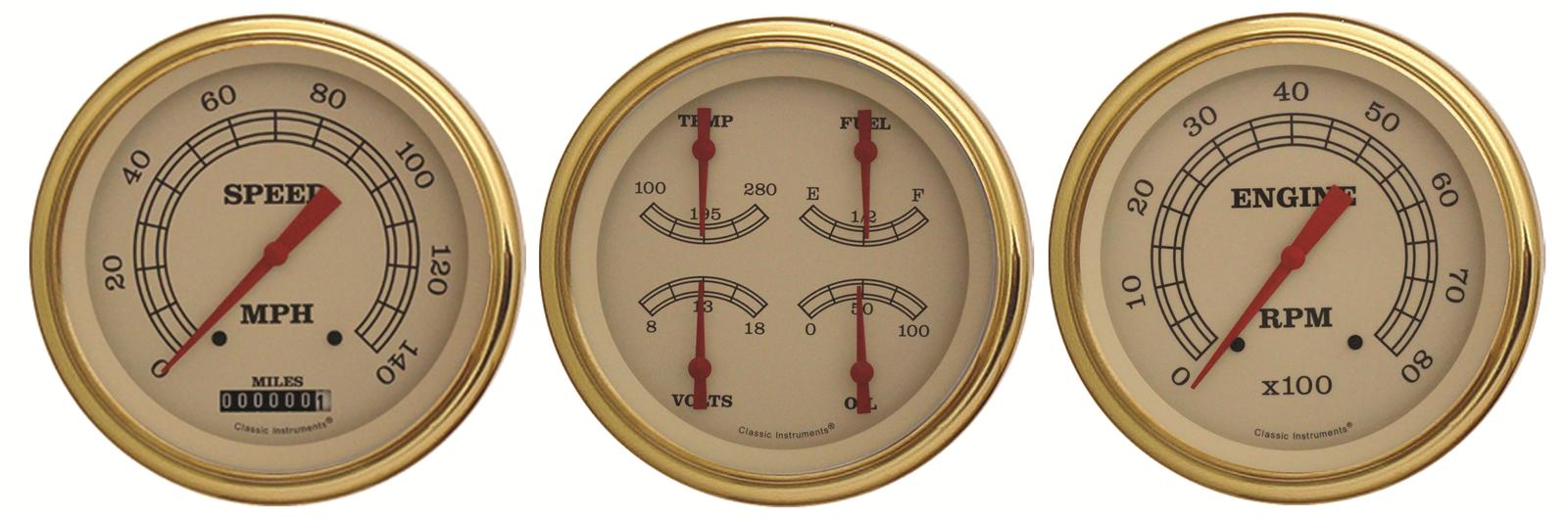 Classic Instruments Classic Instruments Vintage Series Gauge Sets VT53GLF Autofit