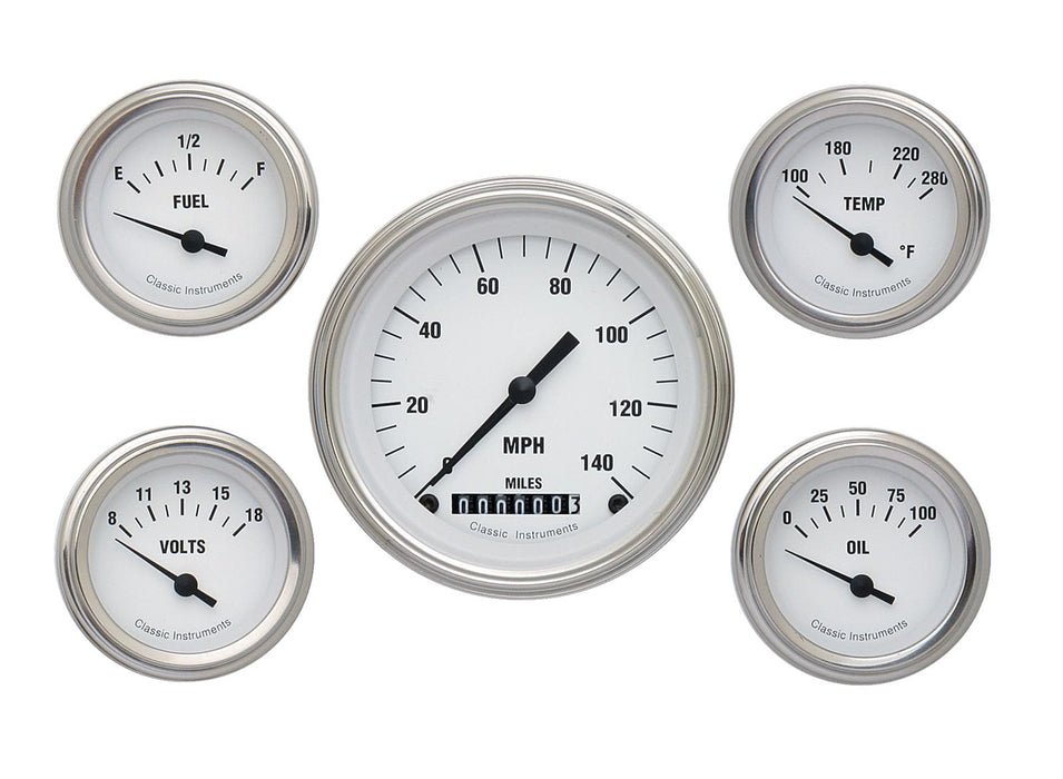 Classic Instruments Classic Instruments White Hot Series Gauge Sets WH00SLF Autofit