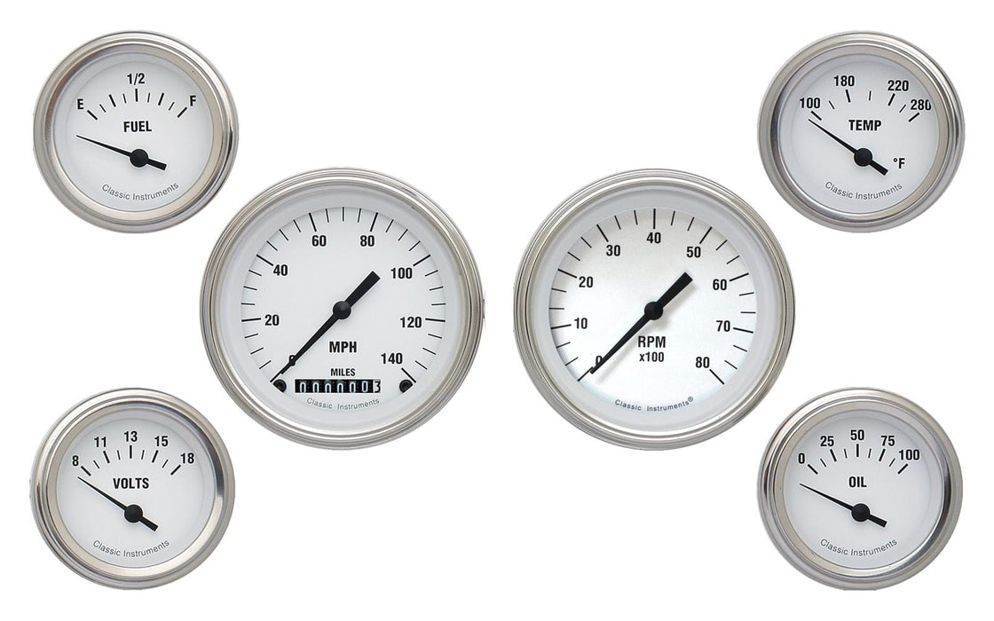 Classic Instruments Classic Instruments White Hot Series Gauge Sets WH01SLC Autofit