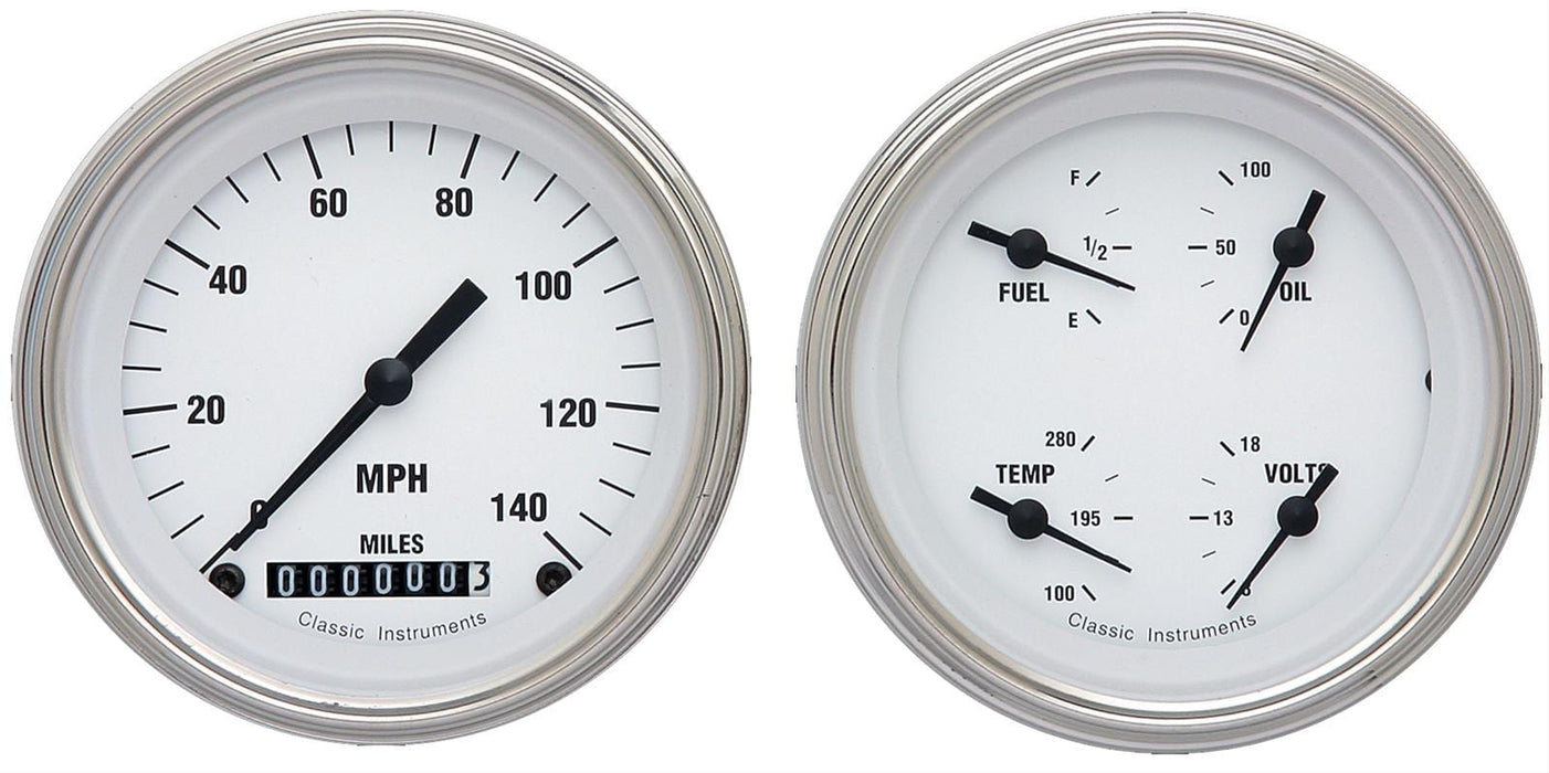 Classic Instruments Classic Instruments White Hot Series Gauge Sets WH02SLC Autofit