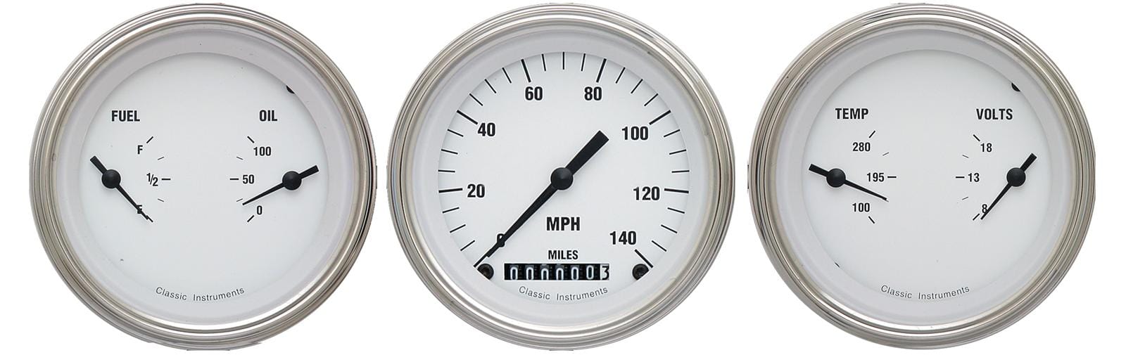 Classic Instruments Classic Instruments White Hot Series Gauge Sets WH04SLF Autofit