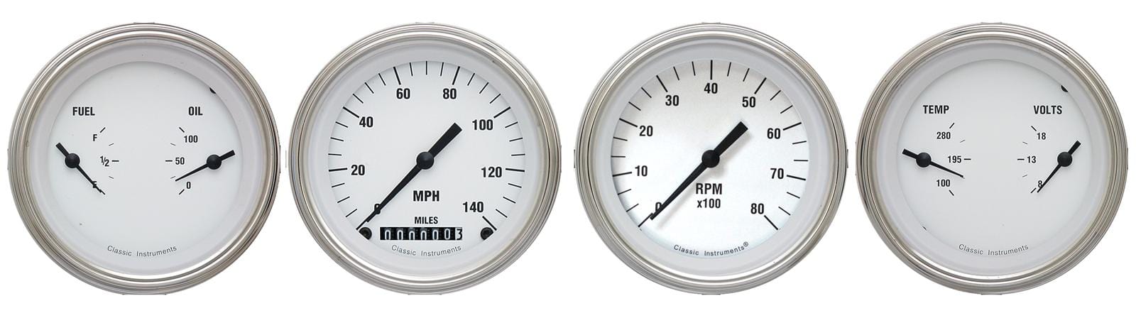 Classic Instruments Classic Instruments White Hot Series Gauge Sets WH05SLC Autofit