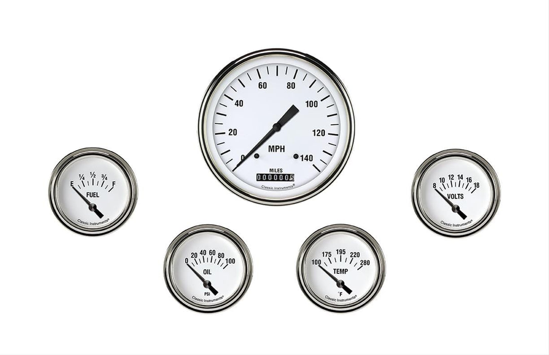 Classic Instruments Classic Instruments White Hot Series Gauge Sets WH254SLF Autofit