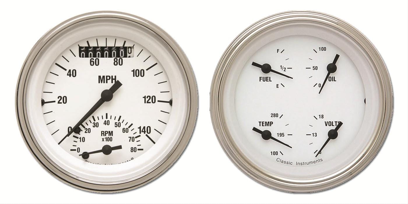 Classic Instruments Classic Instruments White Hot Series Gauge Sets WH32SLC Autofit