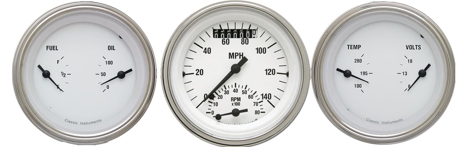 Classic Instruments Classic Instruments White Hot Series Gauge Sets WH34SLF Autofit