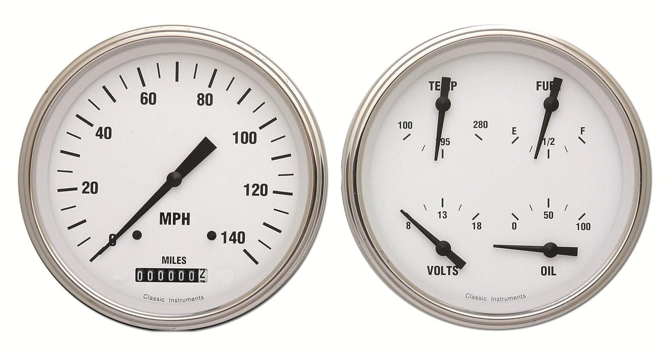 Classic Instruments Classic Instruments White Hot Series Gauge Sets WH52SLF Autofit