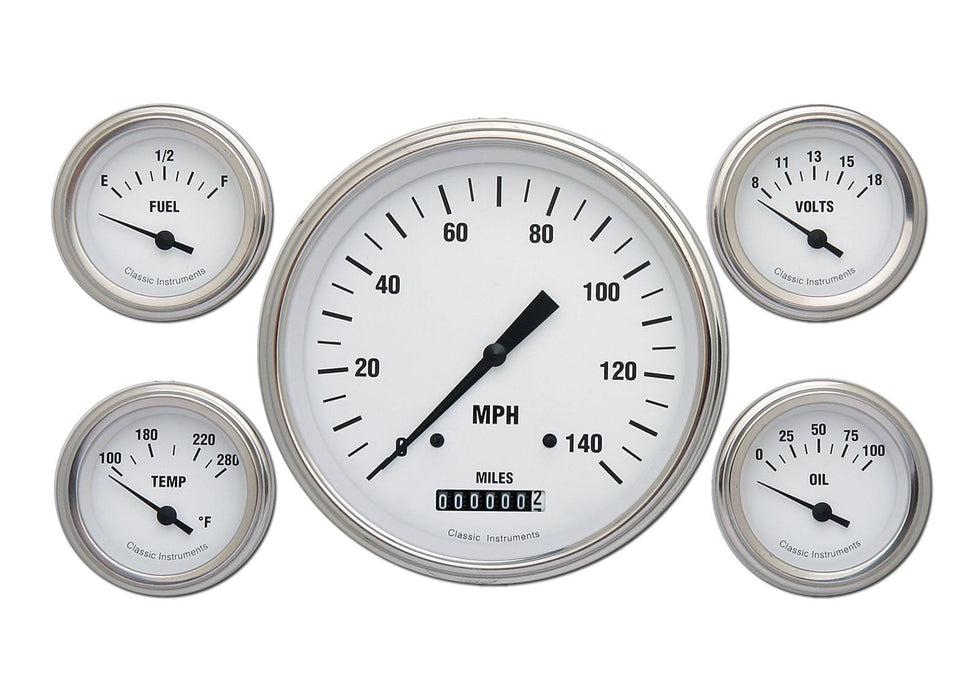 Classic Instruments Classic Instruments White Hot Series Gauge Sets WH54SLC Autofit