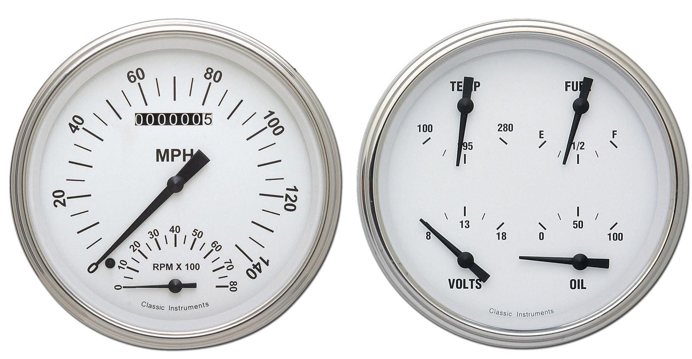 Classic Instruments Classic Instruments White Hot Series Gauge Sets WH62SLF Autofit