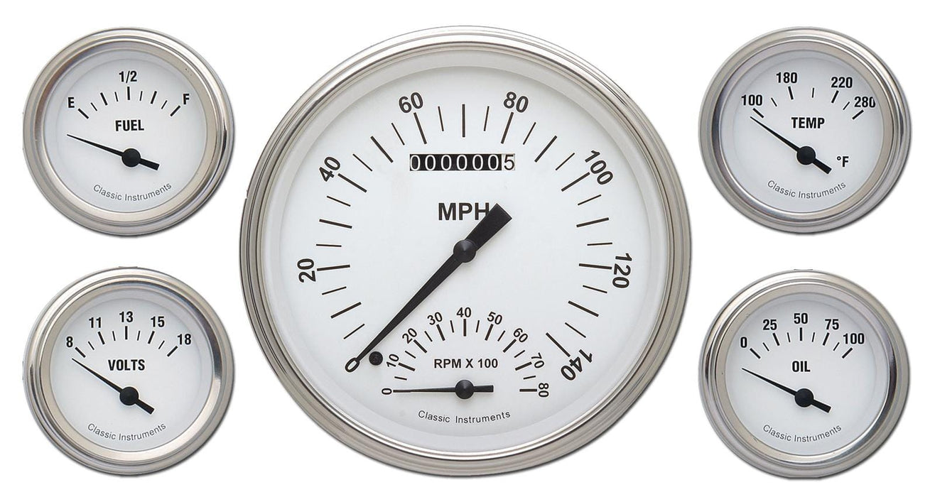 Classic Instruments Classic Instruments White Hot Series Gauge Sets WH65SLF Autofit