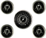 CLASSIC Kit Includes 3-3/8" KPH Speedo With 2-1/8" Accessories Gauges, Curved V8 Red Steelie 5 Gauge Set CIV8SR00SHC Autofit