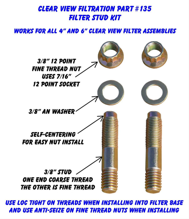 Clear View Filtration Clear View Filtration Housing Studs 135 Autofit