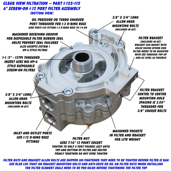 Clear View Filtration Clear View Filtration Screw-On See Through Oil Filters 126-380 Autofit