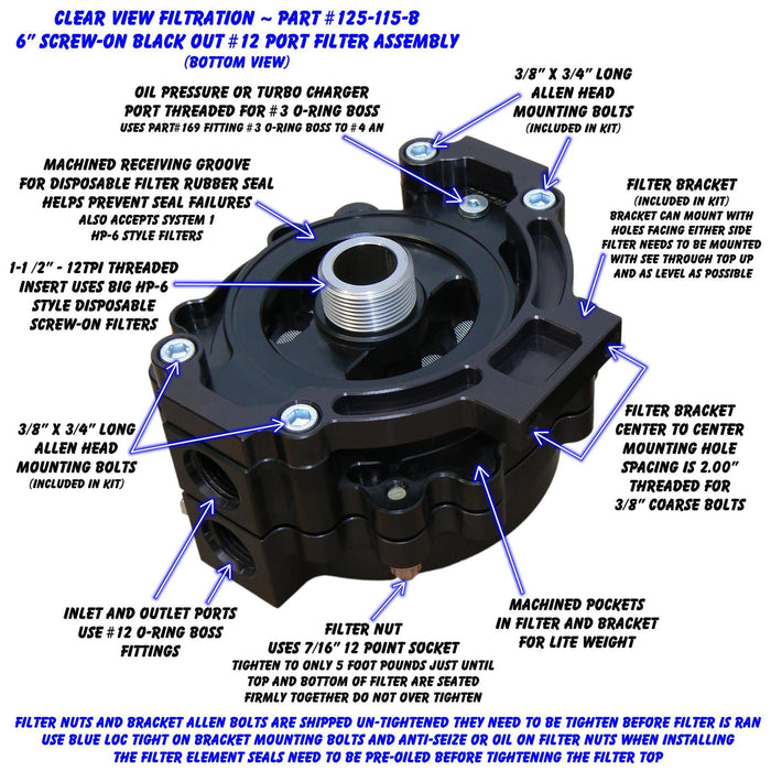 Clear View Filtration Clear View Filtration Screw-On See Through Oil Filters 126-380B Autofit