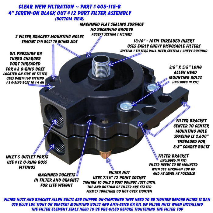Clear View Filtration Clear View Filtration Screw-On See Through Oil Filters 405-115-B Autofit