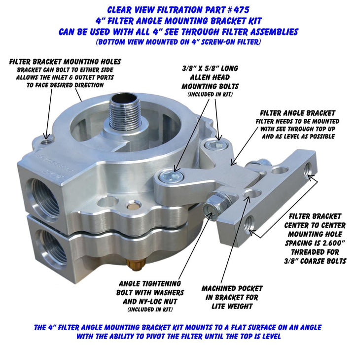 Clear View Filtration Clear View Filtration See Through Oil Filter Brackets 475 Autofit