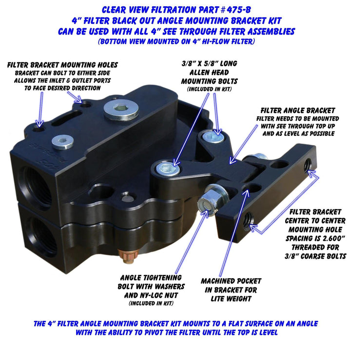 Clear View Filtration Clear View Filtration See Through Oil Filter Brackets 475-B Autofit