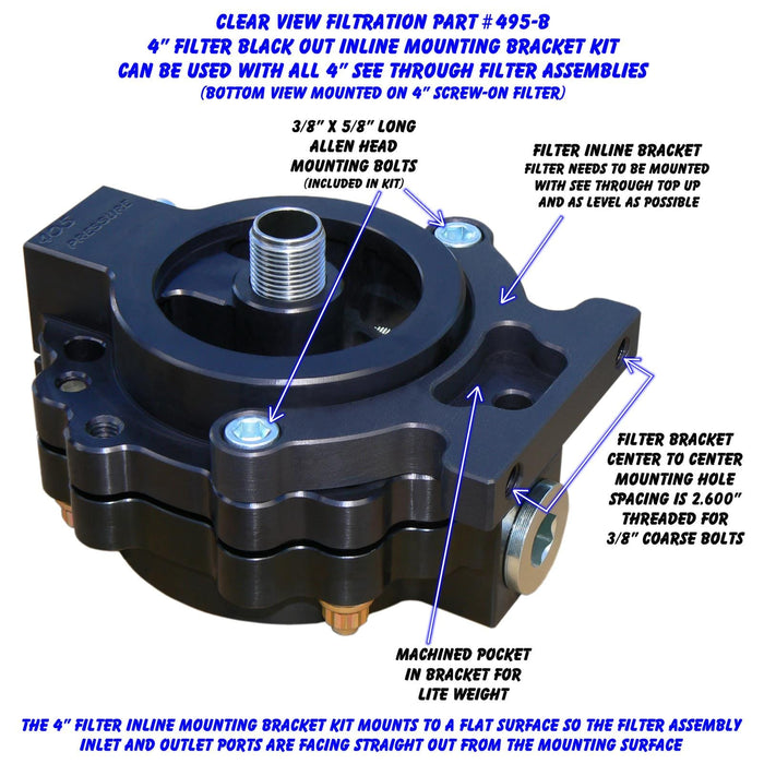 Clear View Filtration Clear View Filtration See Through Oil Filter Brackets 495-B Autofit