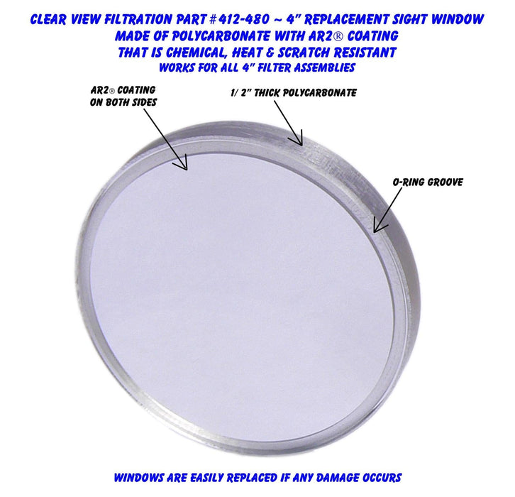 Clear View Filtration Clear View Filtration See Through Oil Filter Sight Windows 412-480 Autofit