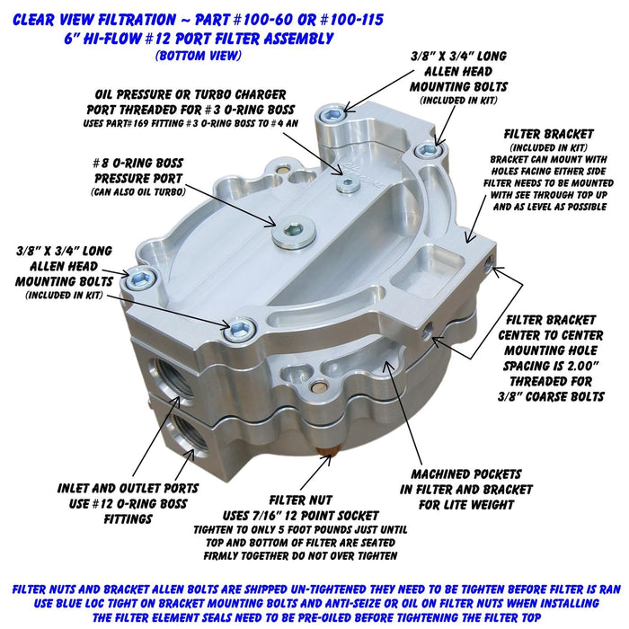 Clear View Filtration Clear View Filtration See Through Oil Filters 100-115 Autofit