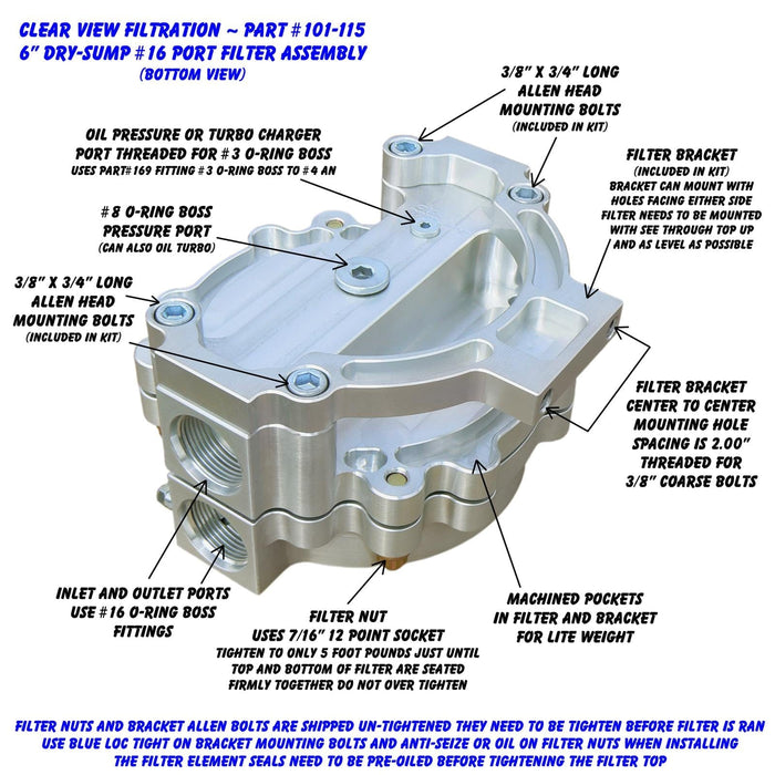 Clear View Filtration Clear View Filtration See Through Oil Filters 101-115 Autofit
