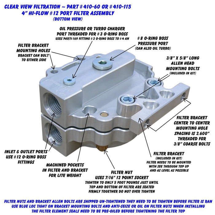Clear View Filtration Clear View Filtration See Through Oil Filters 410-60 Autofit