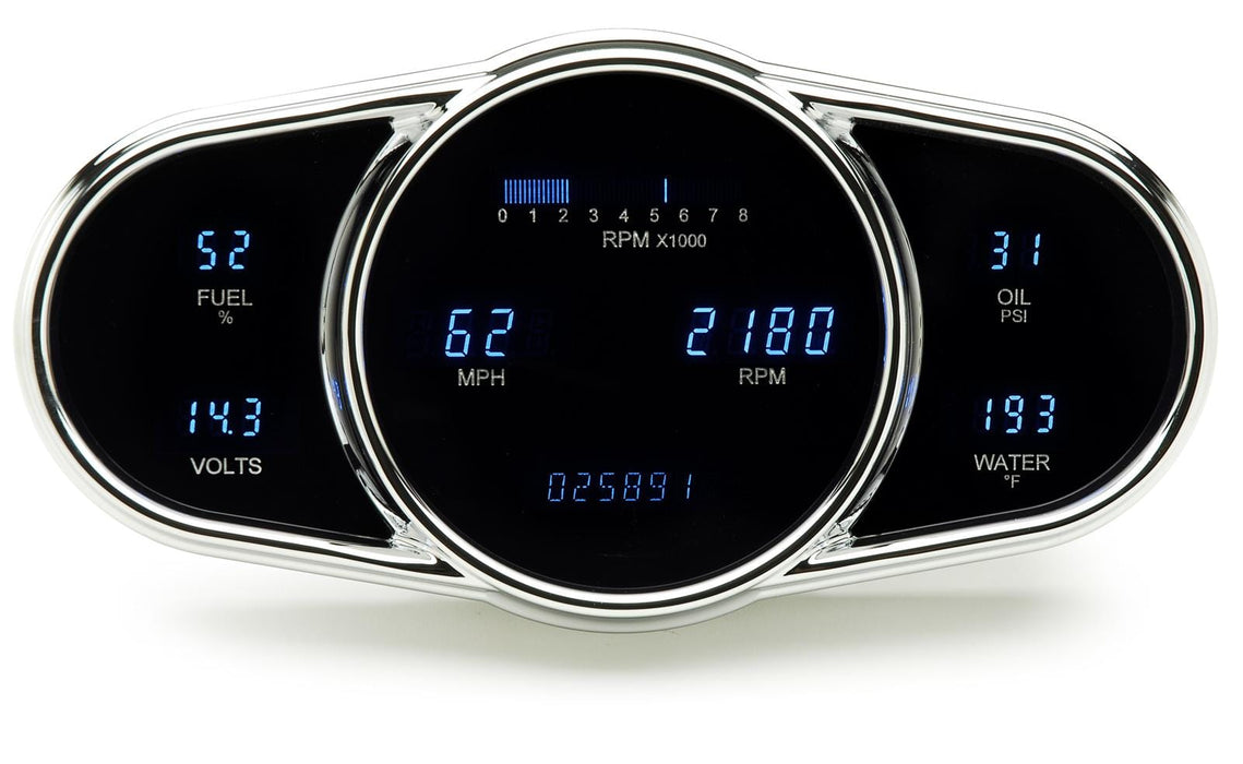 Dakota Digital Dakota Digital Elliptical Designer Series Digital Gauge Kits VFD3-1009-B Autofit