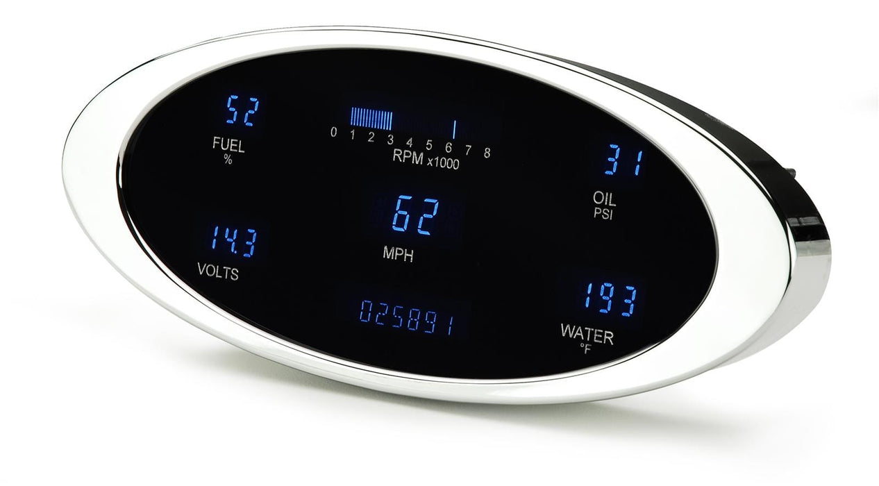 Dakota Digital Dakota Digital Elliptical Designer Series Digital Gauge Kits VFD3-1011-C-B Autofit