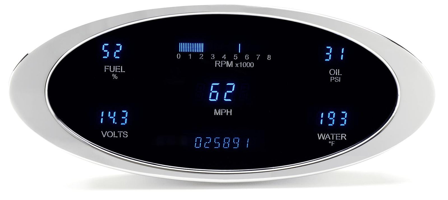 Dakota Digital Dakota Digital Elliptical Designer Series Digital Gauge Kits VFD3-1011-C-T Autofit
