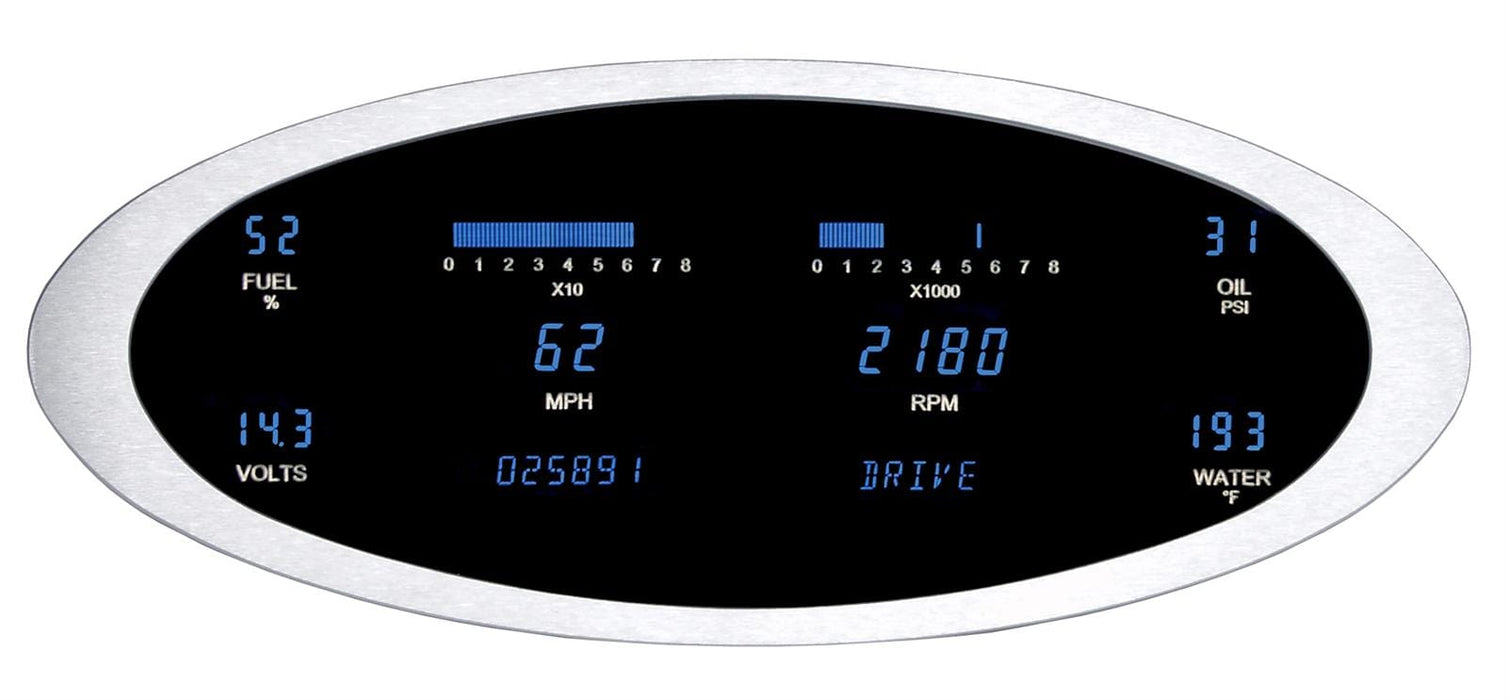 Dakota Digital Dakota Digital Elliptical Designer Series Digital Gauge Kits VFD3-1012-B Autofit