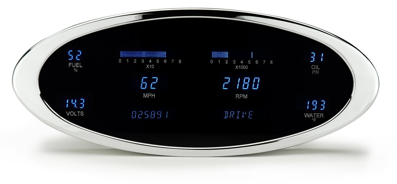 Dakota Digital Dakota Digital Elliptical Designer Series Digital Gauge Kits VFD3-1012-C-T Autofit