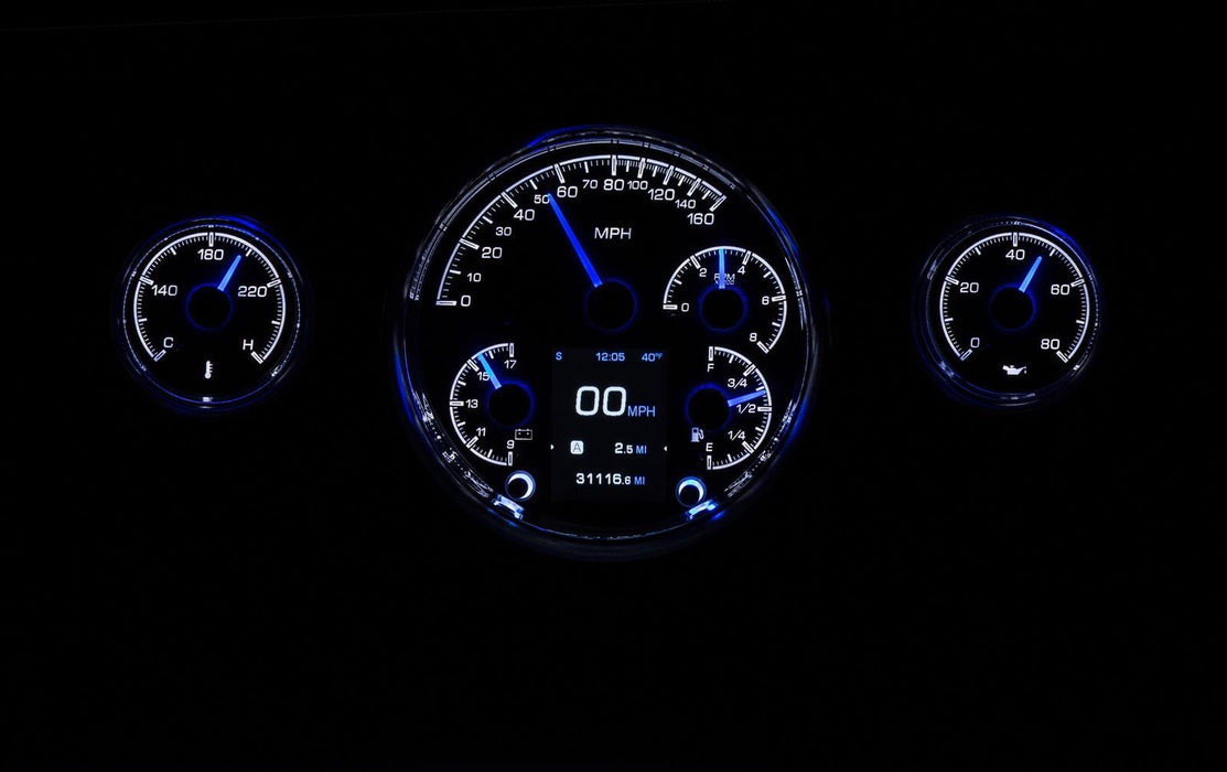 Dakota Digital Dakota Digital HDX Direct-Fit Analog Gauge Systems HDX-57C-S Autofit