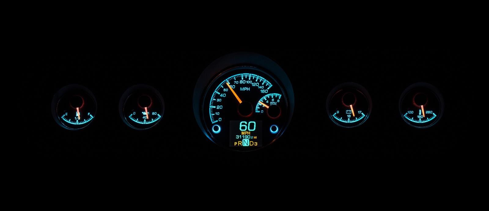 Dakota Digital Dakota Digital HDX Direct-Fit Analog Gauge Systems HDX-65F-MUS-K Autofit