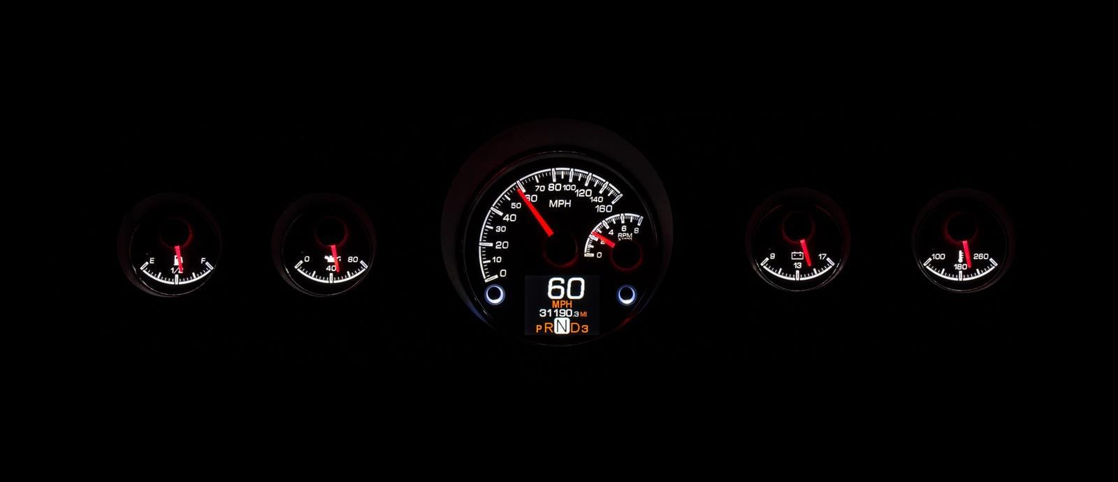 Dakota Digital Dakota Digital HDX Direct-Fit Analog Gauge Systems HDX-65F-MUS-K Autofit