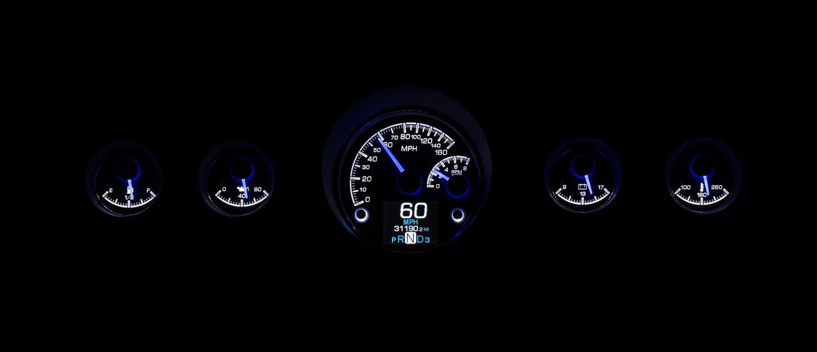 Dakota Digital Dakota Digital HDX Direct-Fit Analog Gauge Systems HDX-65F-MUS-K Autofit