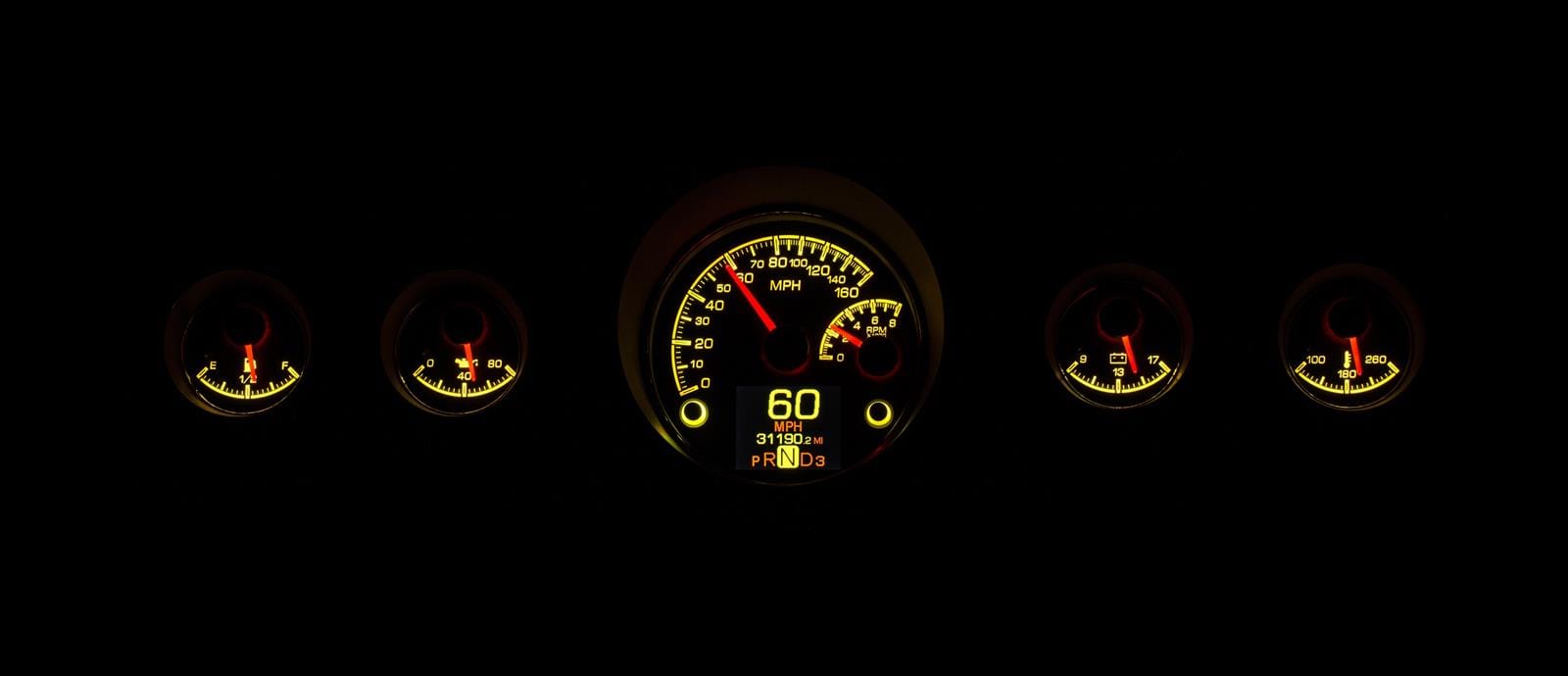 Dakota Digital Dakota Digital HDX Direct-Fit Analog Gauge Systems HDX-65F-MUS-S Autofit