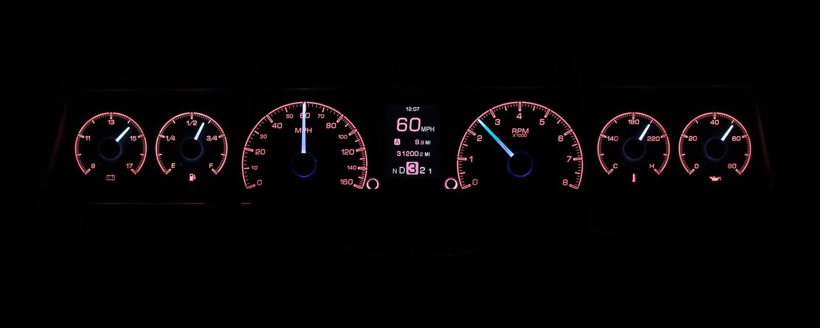 Dakota Digital Dakota Digital HDX Direct-Fit Analog Gauge Systems HDX-66C-NOV-K Autofit