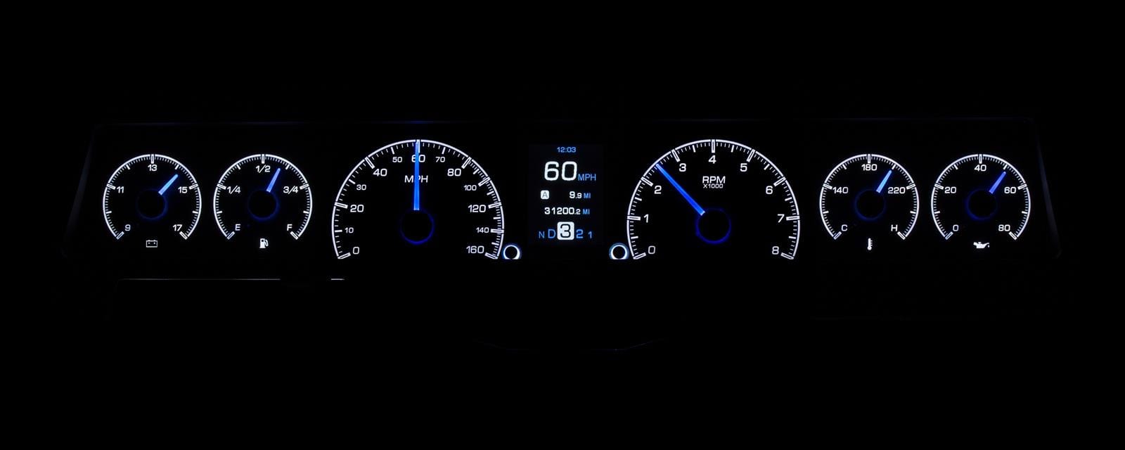 Dakota Digital Dakota Digital HDX Direct-Fit Analog Gauge Systems HDX-66C-NOV-K Autofit