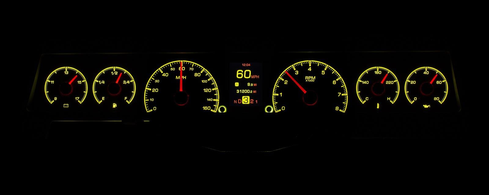 Dakota Digital Dakota Digital HDX Direct-Fit Analog Gauge Systems HDX-66C-NOV-S Autofit