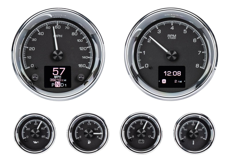 Dakota Digital Dakota Digital HDX Series Universal Round Analog Gauge Kits HDX-2024-K Autofit