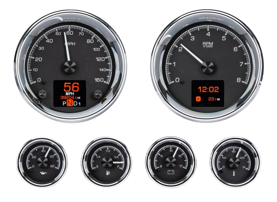 Dakota Digital Dakota Digital HDX Series Universal Round Analog Gauge Kits HDX-2024-K Autofit