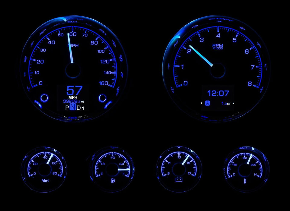 Dakota Digital Dakota Digital HDX Series Universal Round Analog Gauge Kits HDX-2024-K Autofit