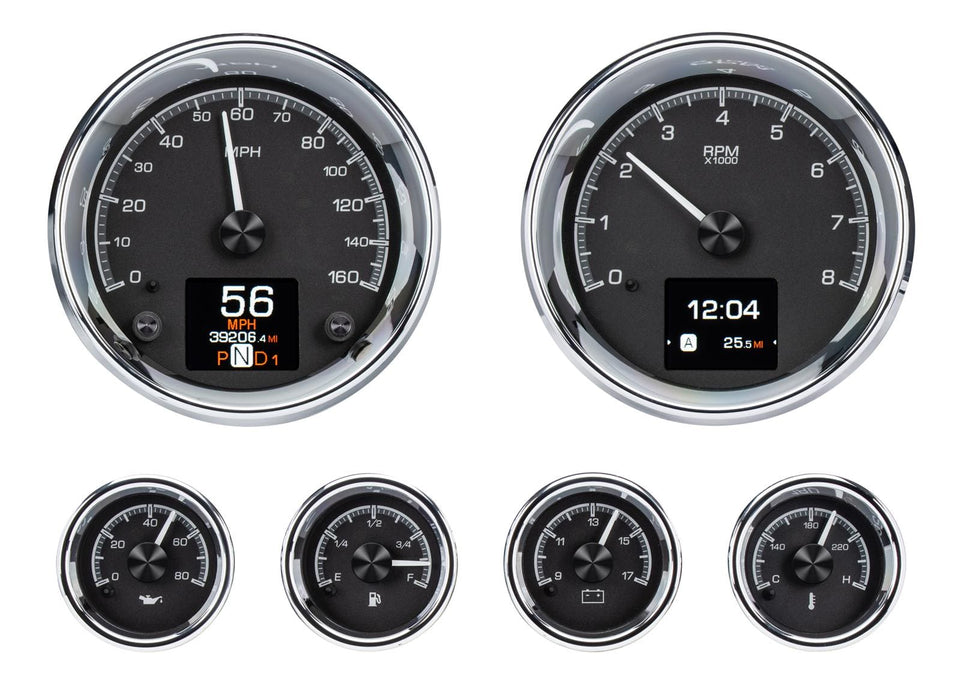 Dakota Digital Dakota Digital HDX Series Universal Round Analog Gauge Kits HDX-2024-K Autofit