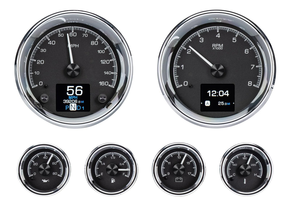 Dakota Digital Dakota Digital HDX Series Universal Round Analog Gauge Kits HDX-2024-K Autofit