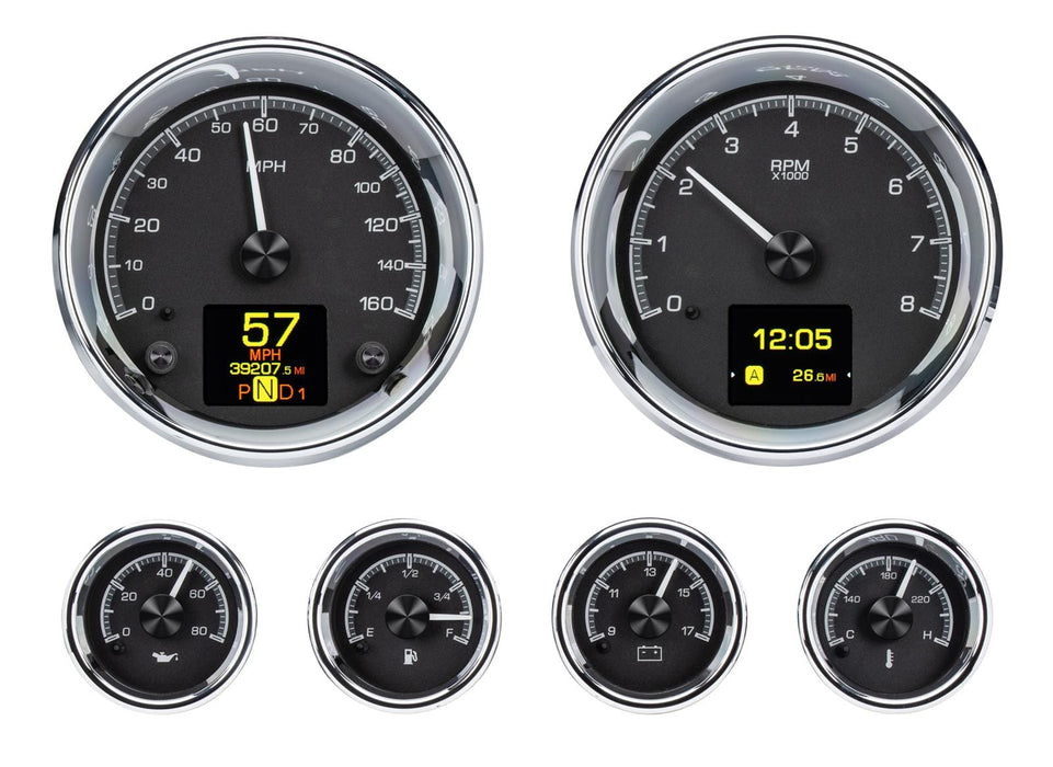 Dakota Digital Dakota Digital HDX Series Universal Round Analog Gauge Kits HDX-2024-K Autofit