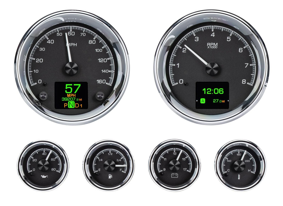 Dakota Digital Dakota Digital HDX Series Universal Round Analog Gauge Kits HDX-2024-K Autofit