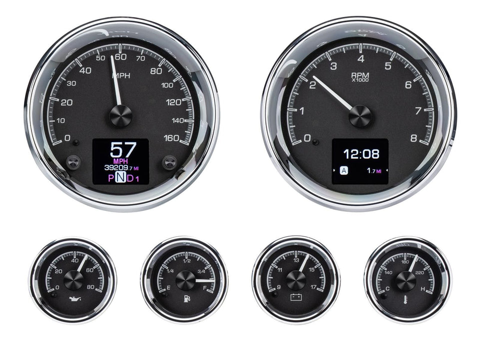 Dakota Digital Dakota Digital HDX Series Universal Round Analog Gauge Kits HDX-2024-K Autofit