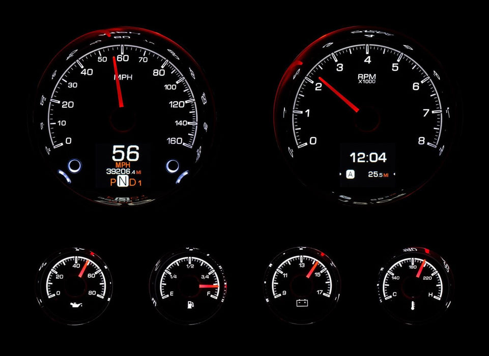 Dakota Digital Dakota Digital HDX Series Universal Round Analog Gauge Kits HDX-2024-S Autofit